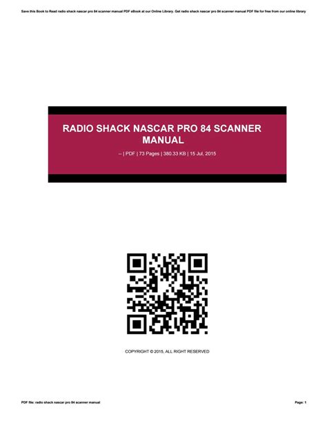 radio shack nascar scanner manual pro 84 PDF